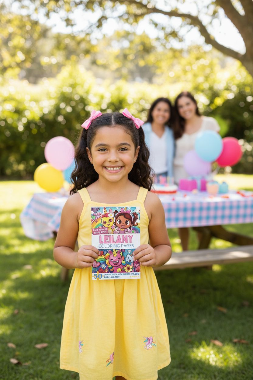 Leilany coloring book in use