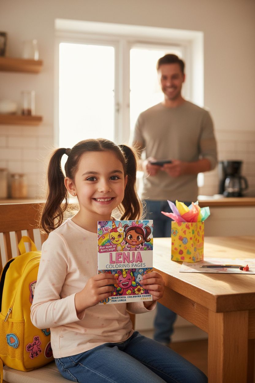Lenja coloring book in use
