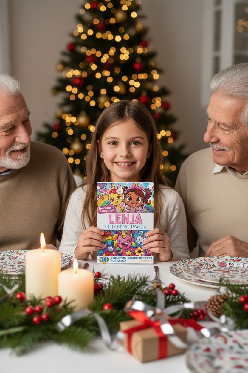 Lenja Christmas coloring pages gift