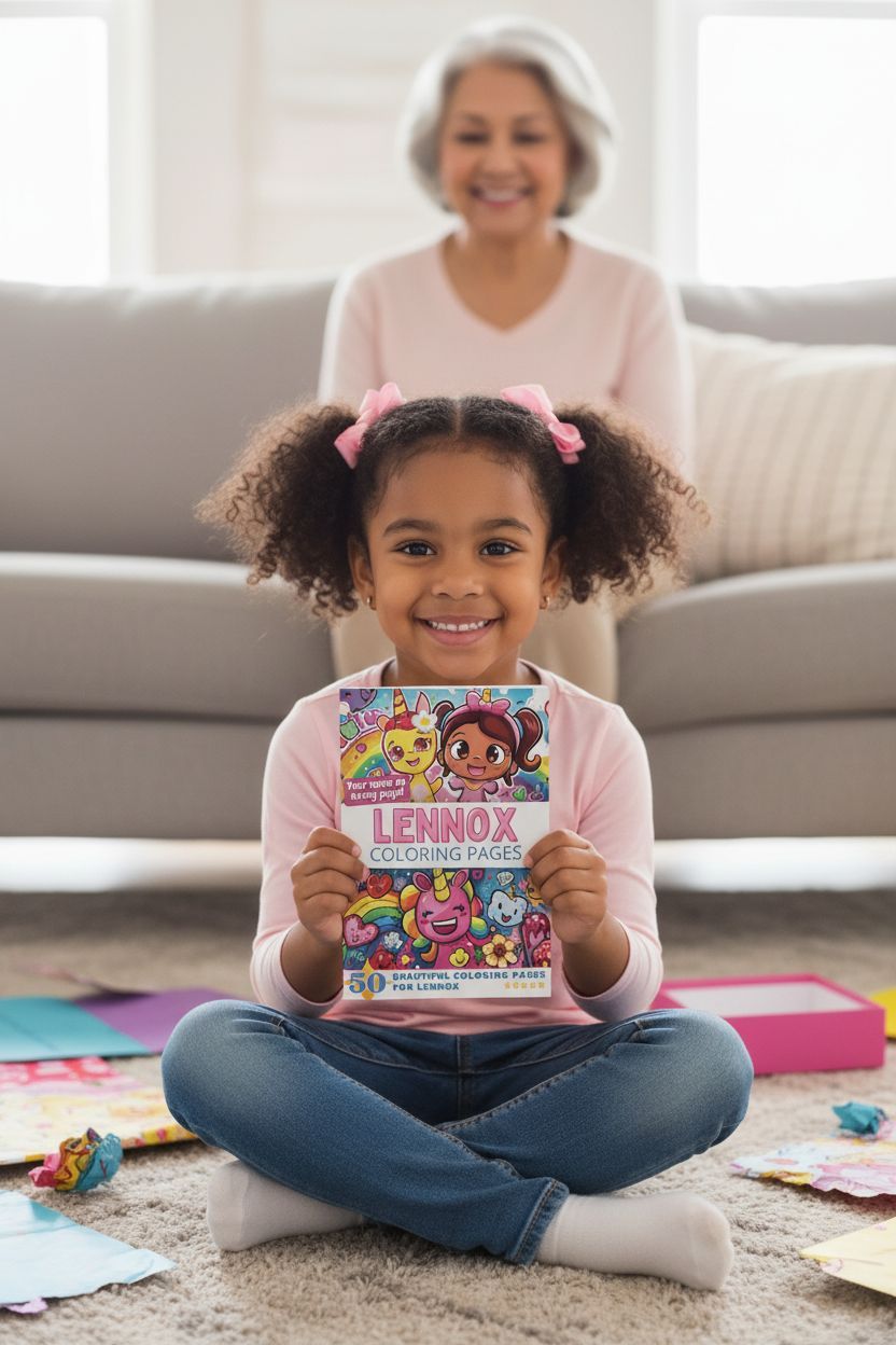 Lennox coloring book in use