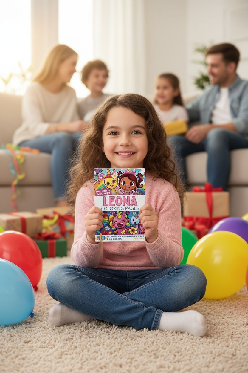 Leona coloring book in use