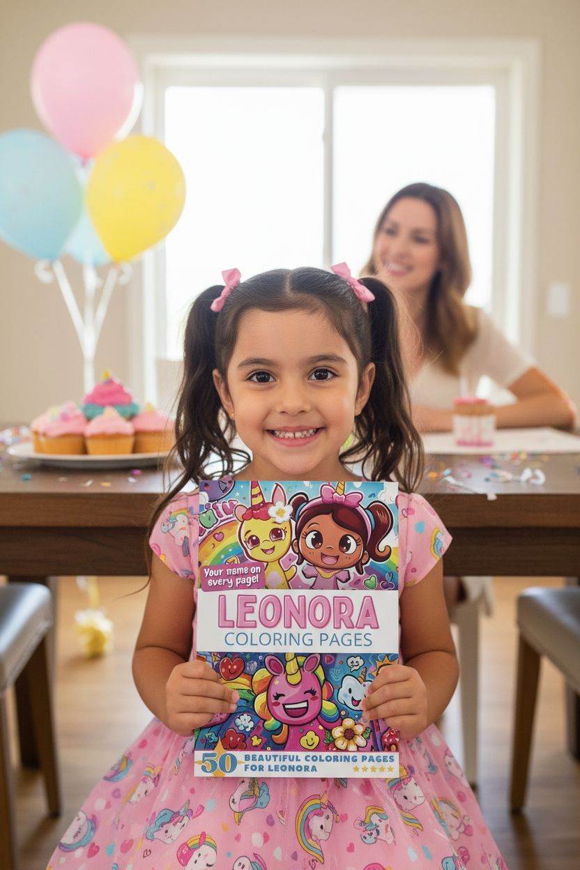 Leonora coloring book in use