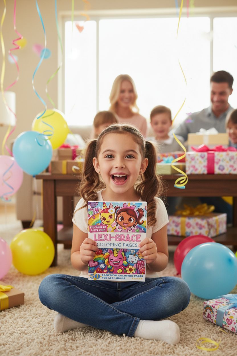 Lexi-Grace coloring book in use