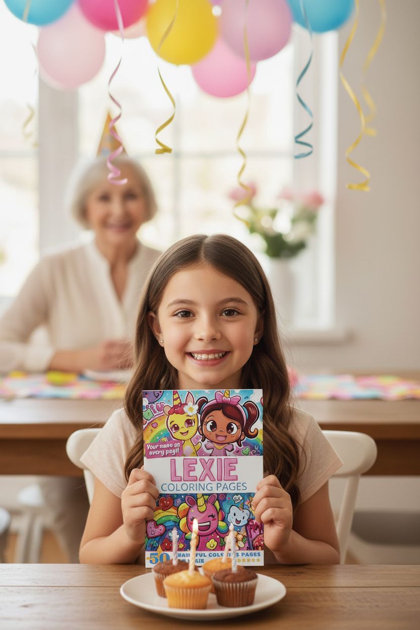 Lexie coloring book in use