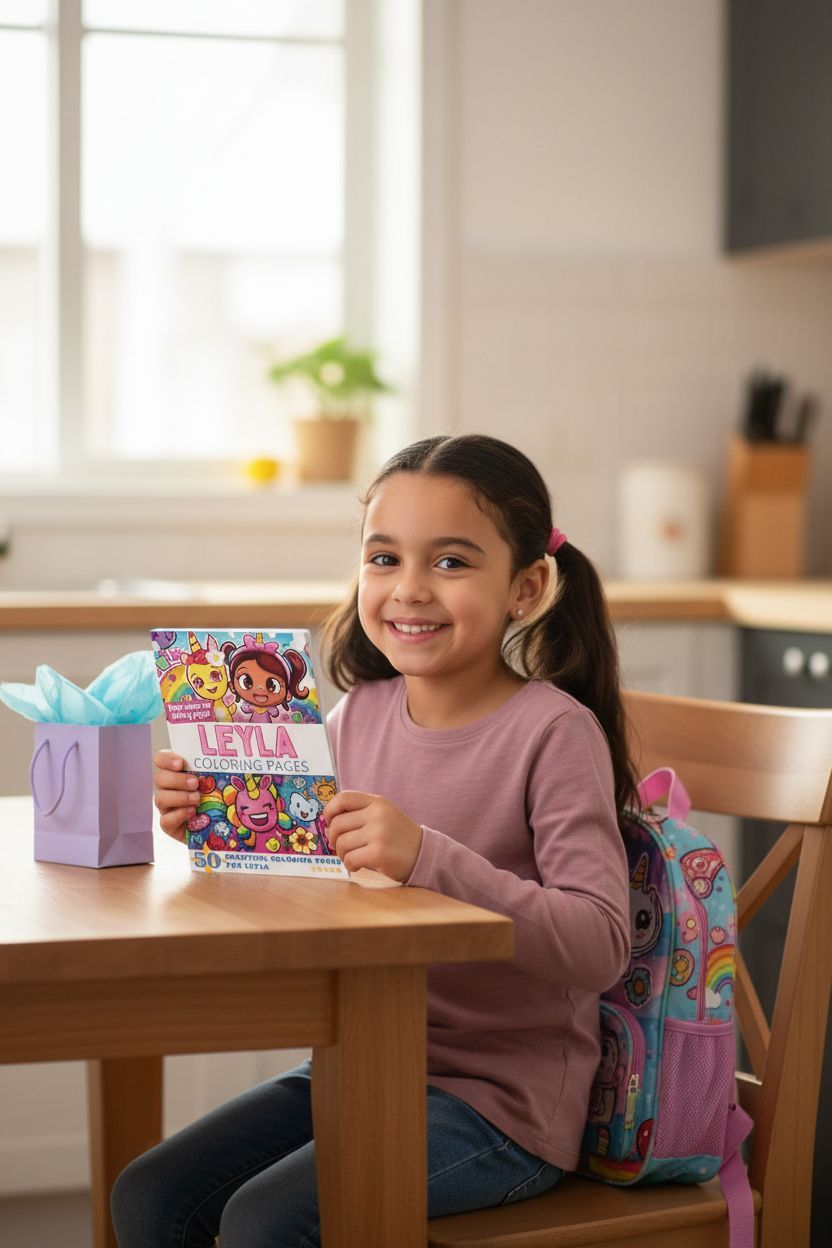 Leyla coloring book in use