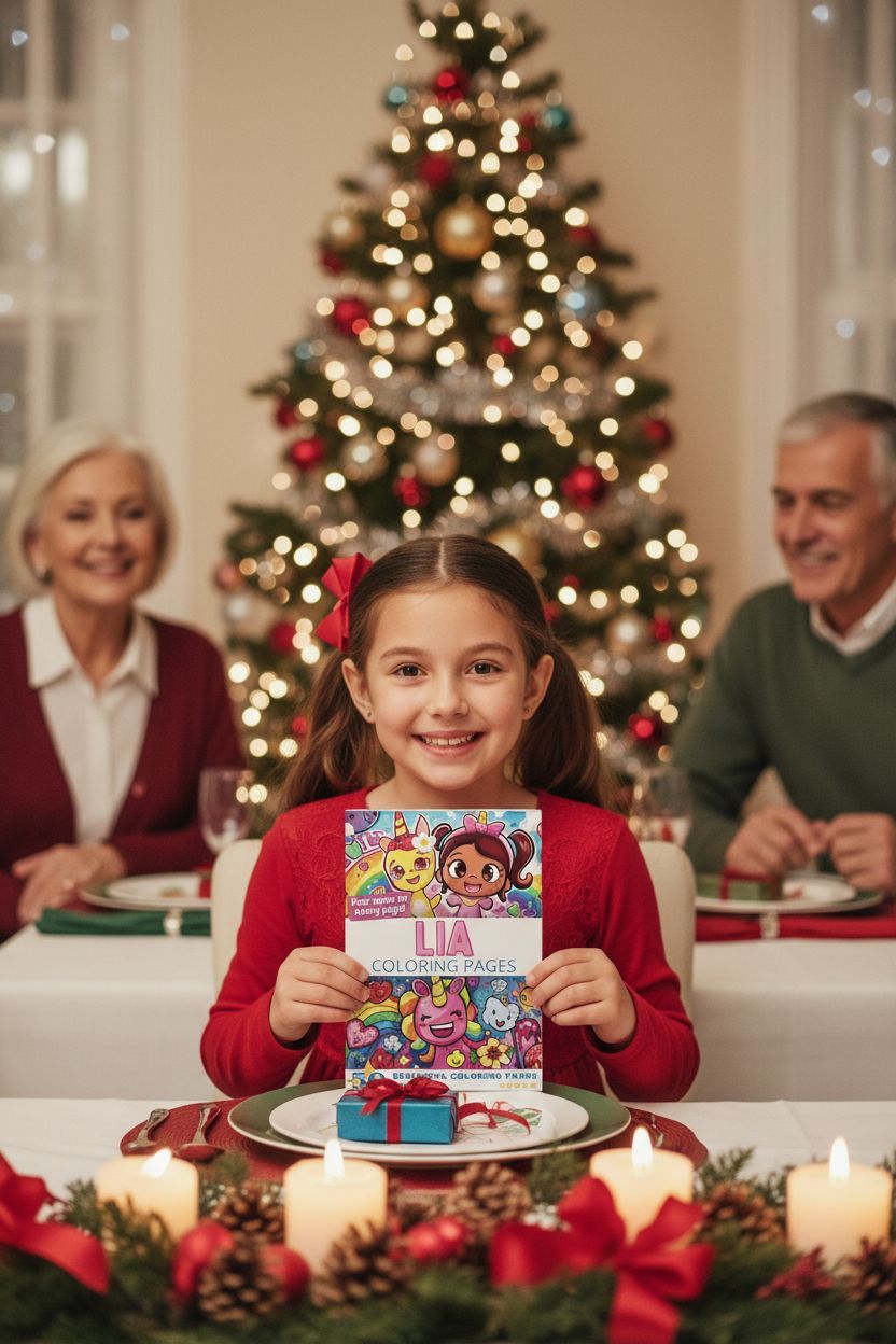 Lia Christmas coloring pages gift