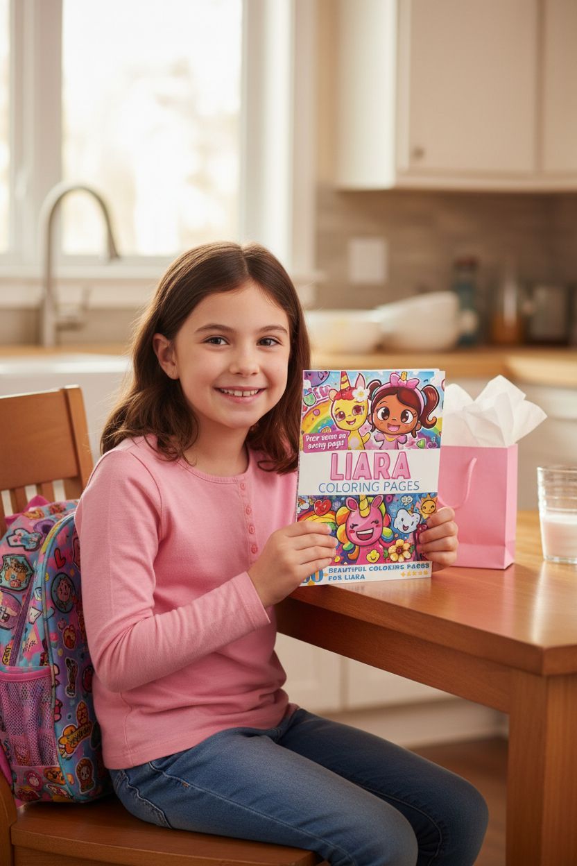 Liara coloring book in use