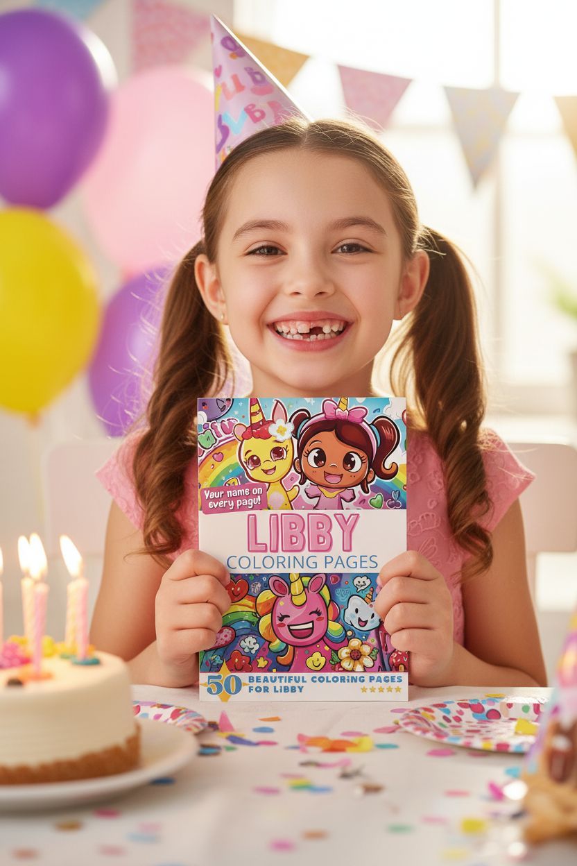 Libby coloring book in use