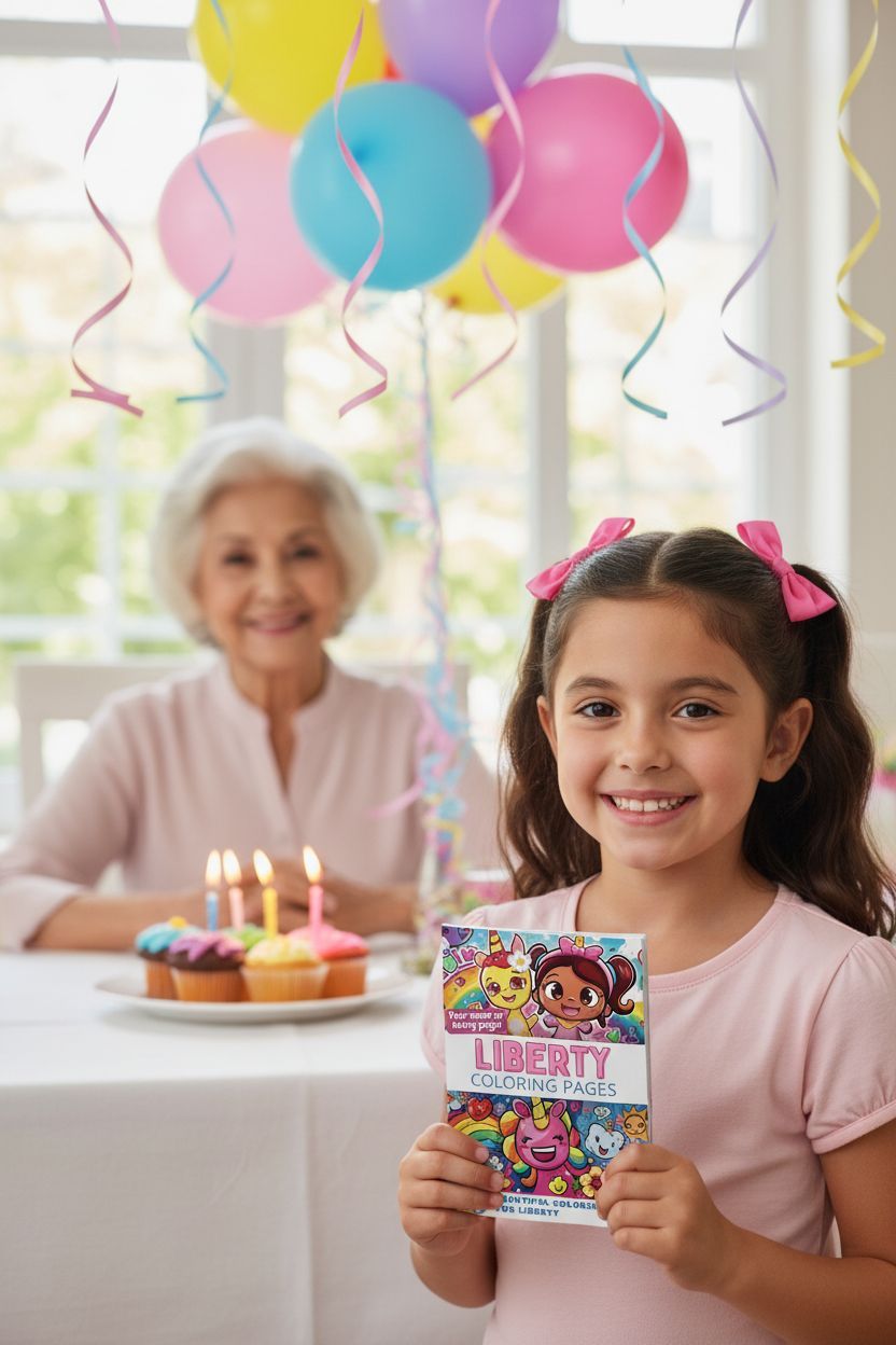 Liberty coloring book in use