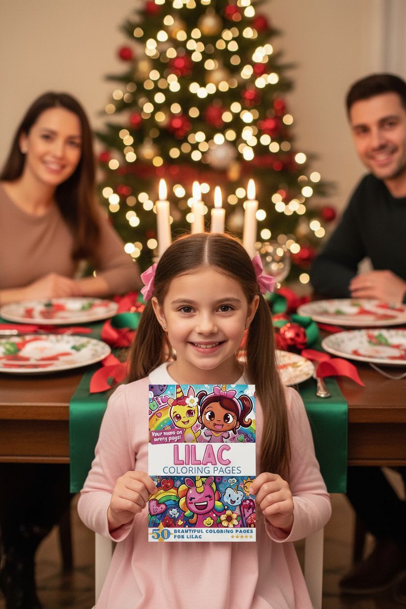 Lilac Christmas coloring pages gift