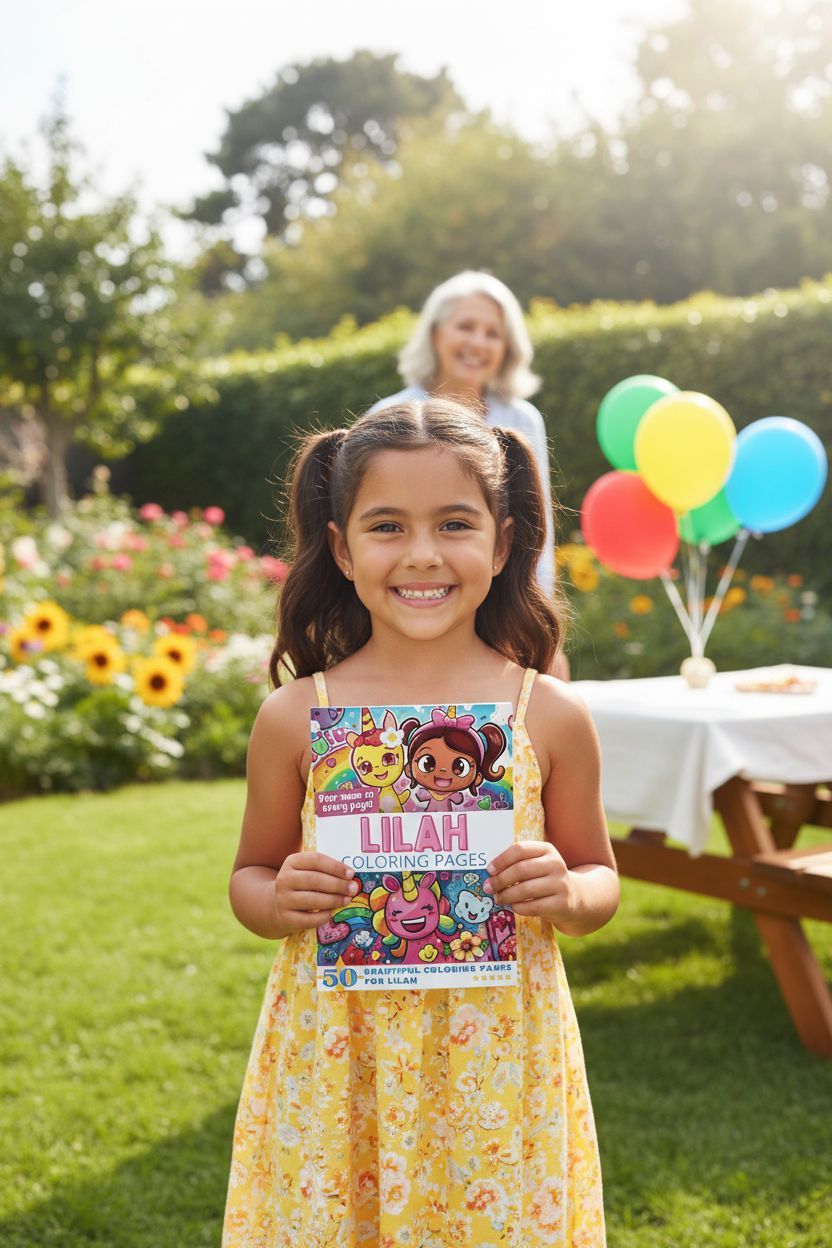 Lilah coloring book in use