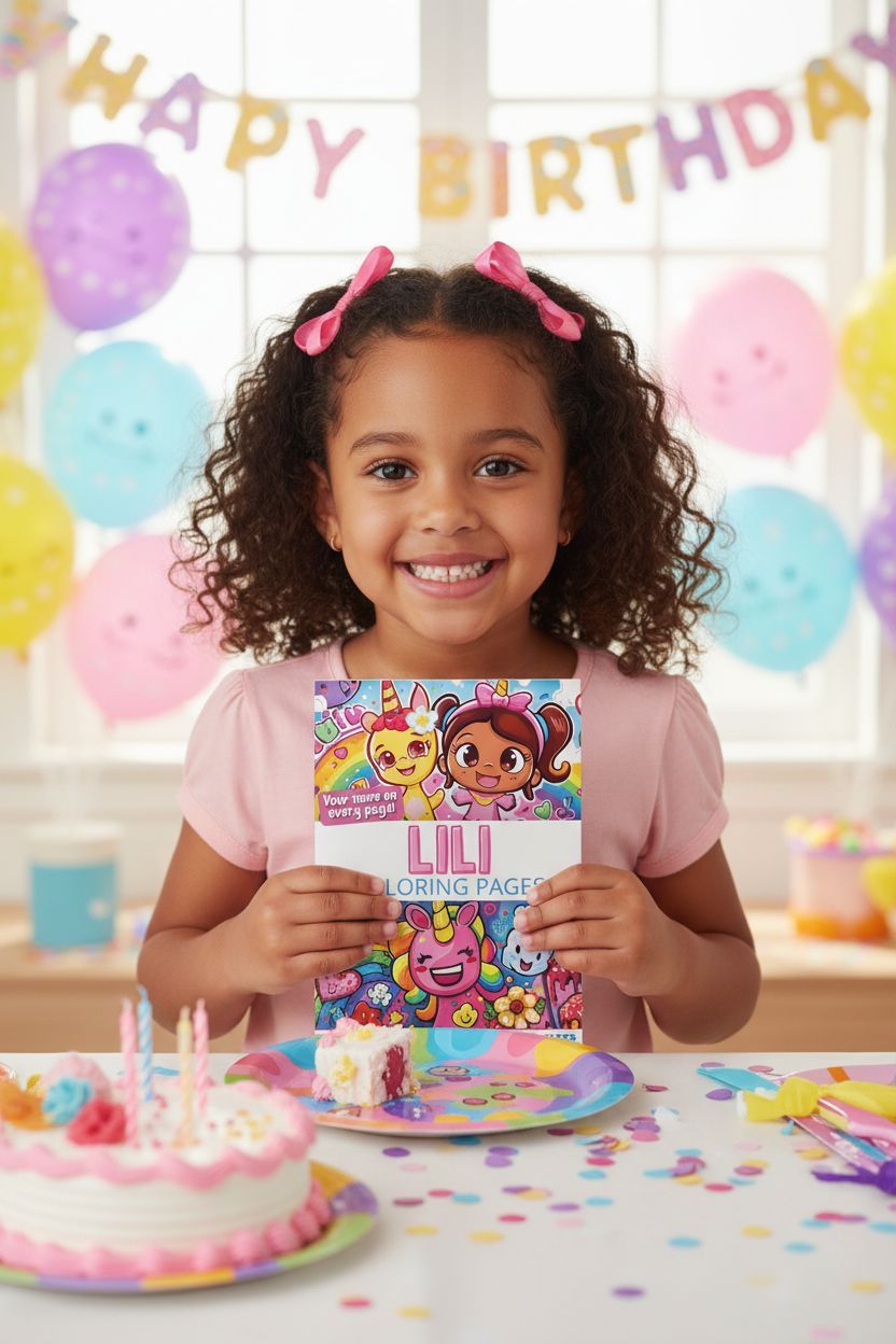 Lili coloring book in use