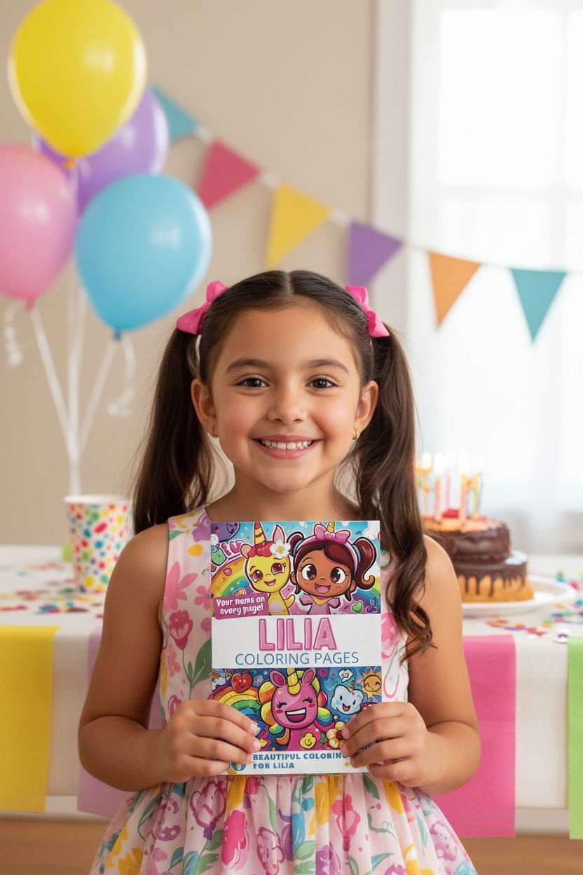 Lilia coloring book in use