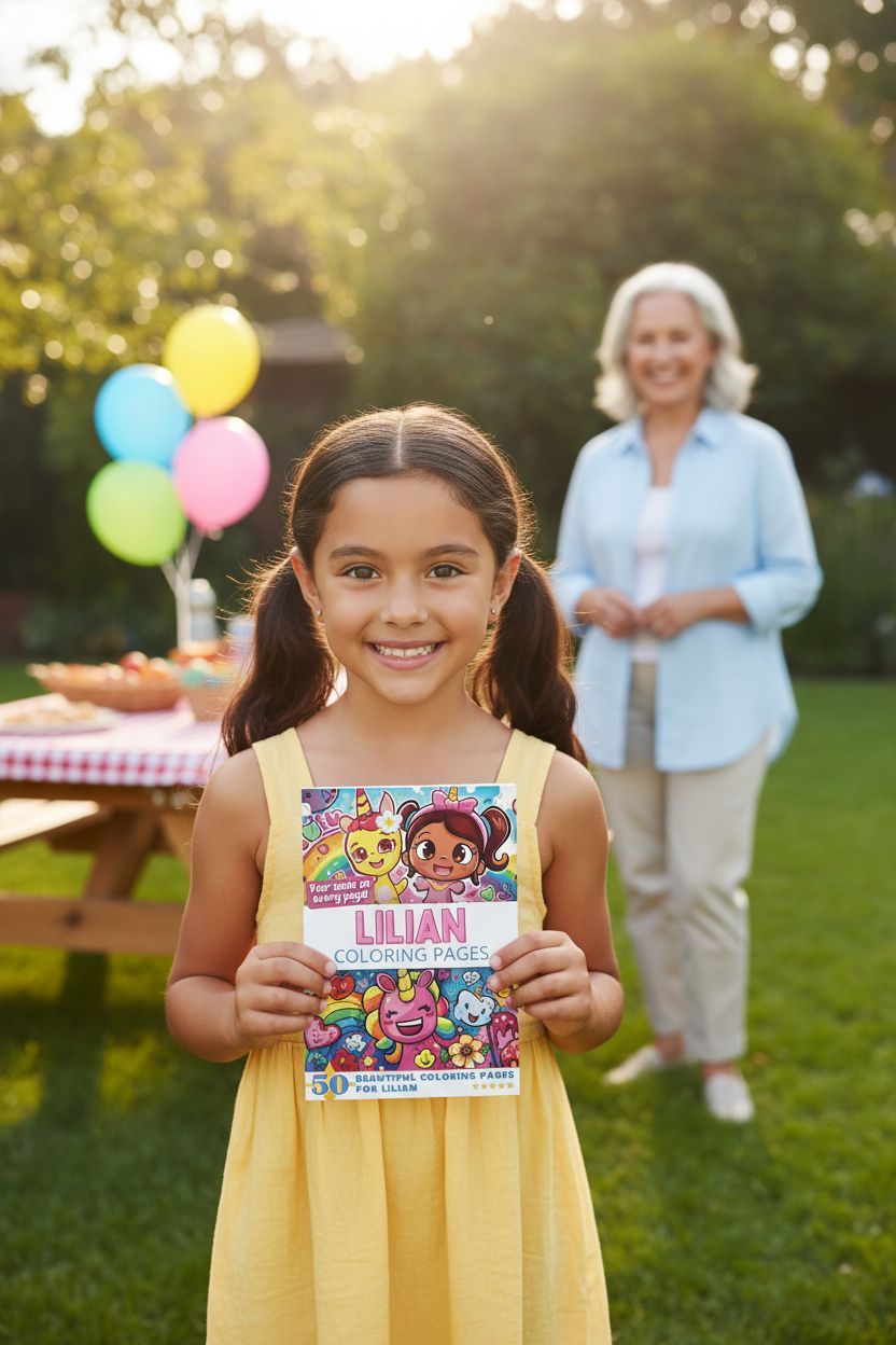 Lilian coloring book in use