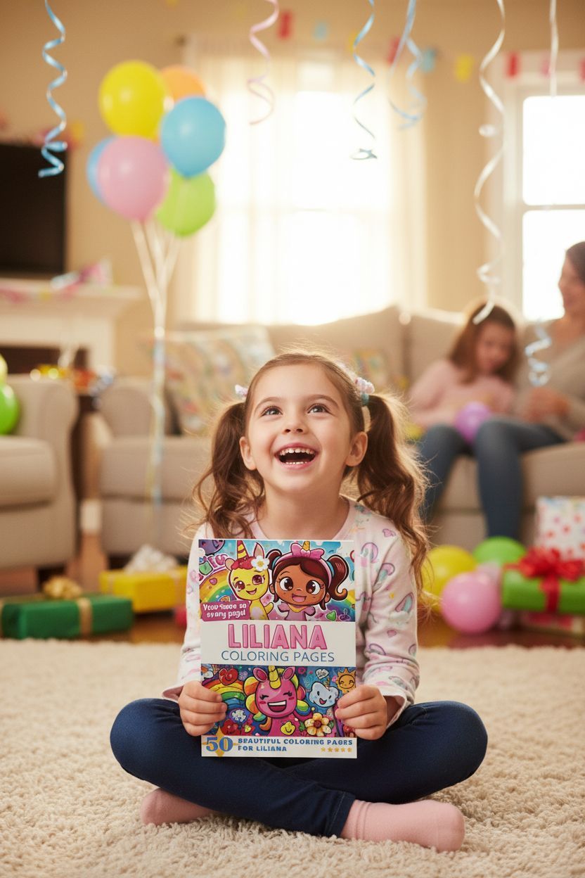 Liliana coloring book in use