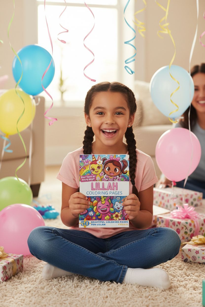 Lillah coloring book in use