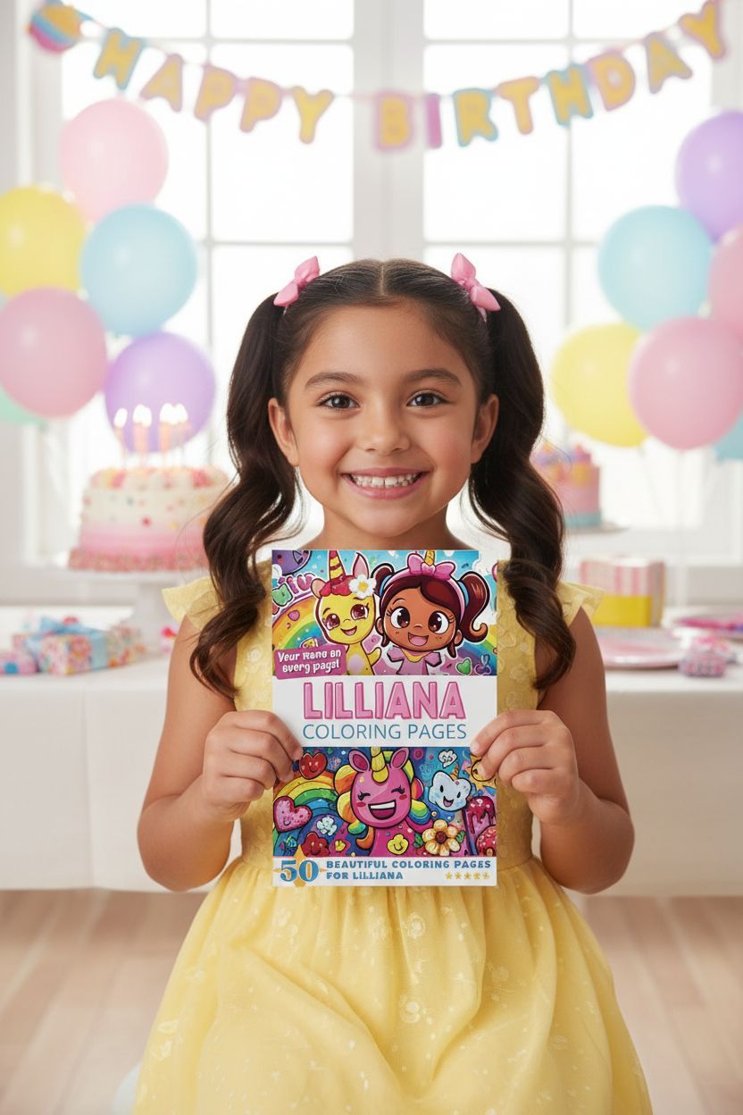 Lilliana coloring book in use