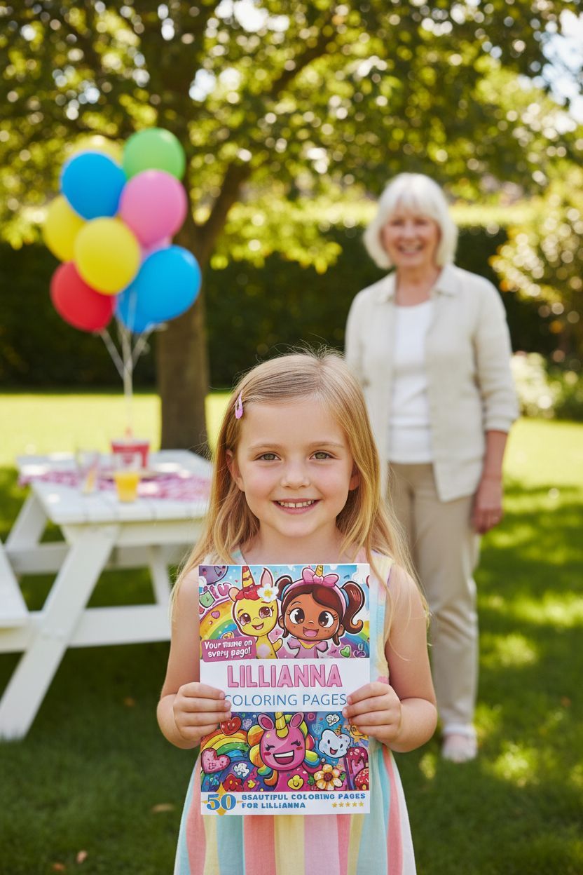 Lillianna coloring book in use