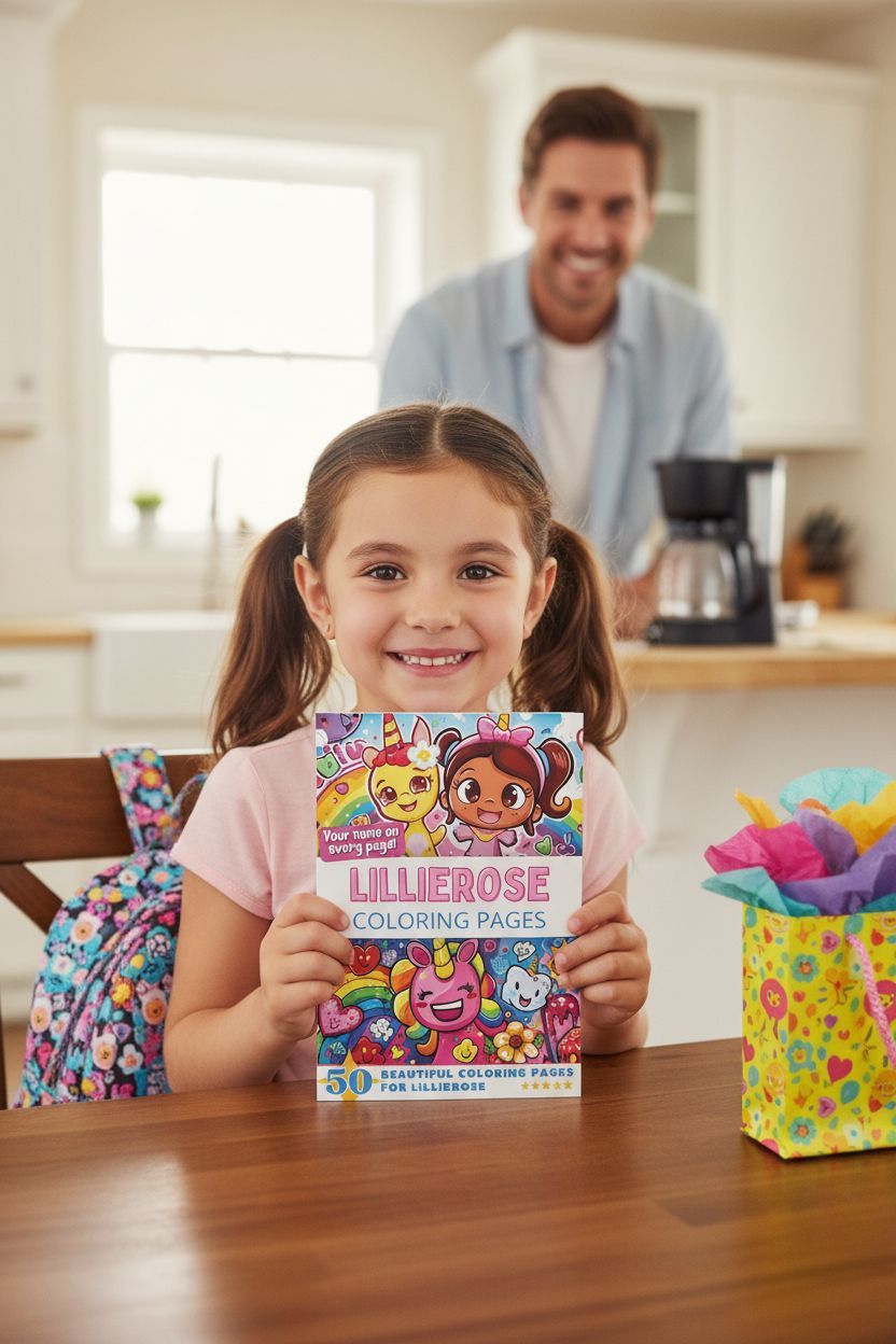 Lillierose coloring book in use