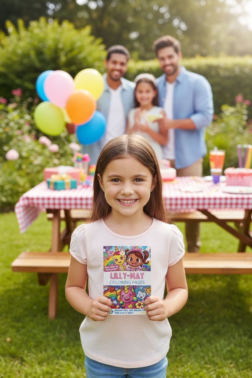 Lilly-May coloring book in use