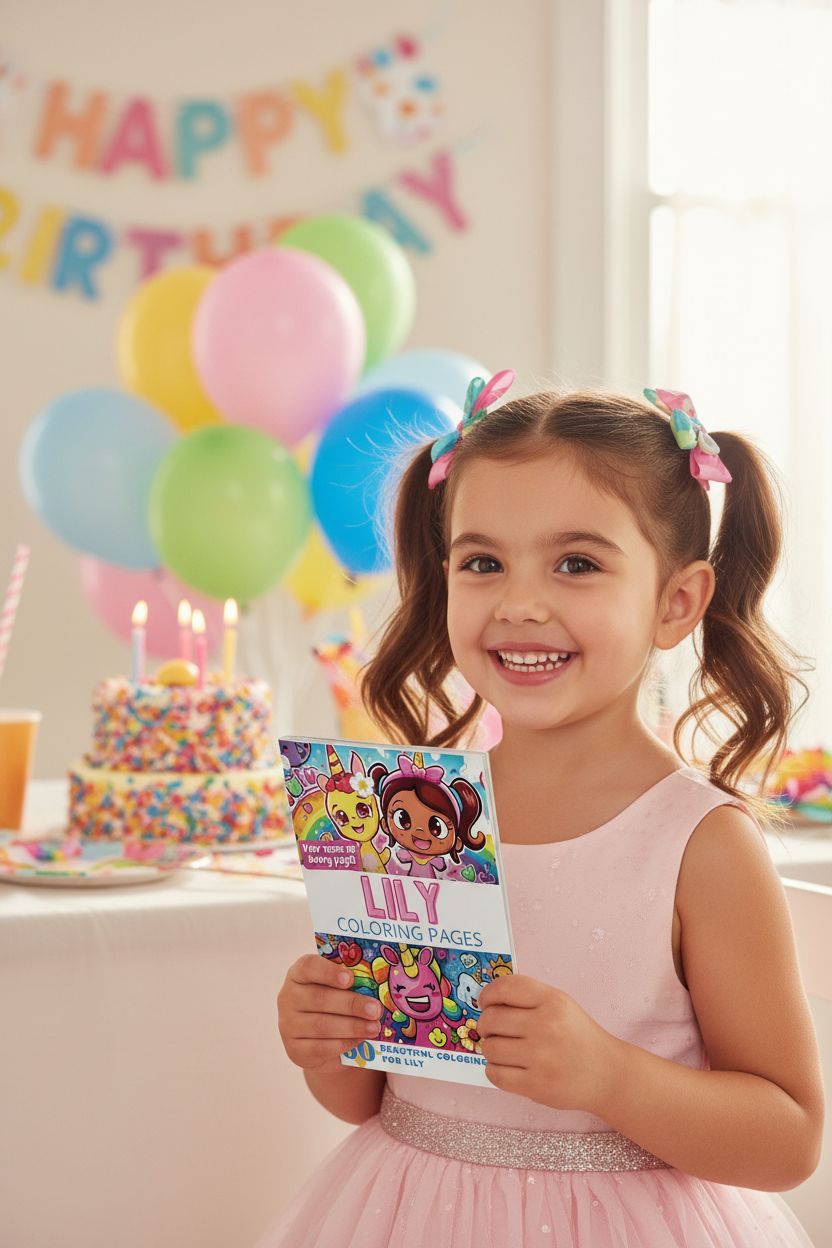 Lily coloring book in use