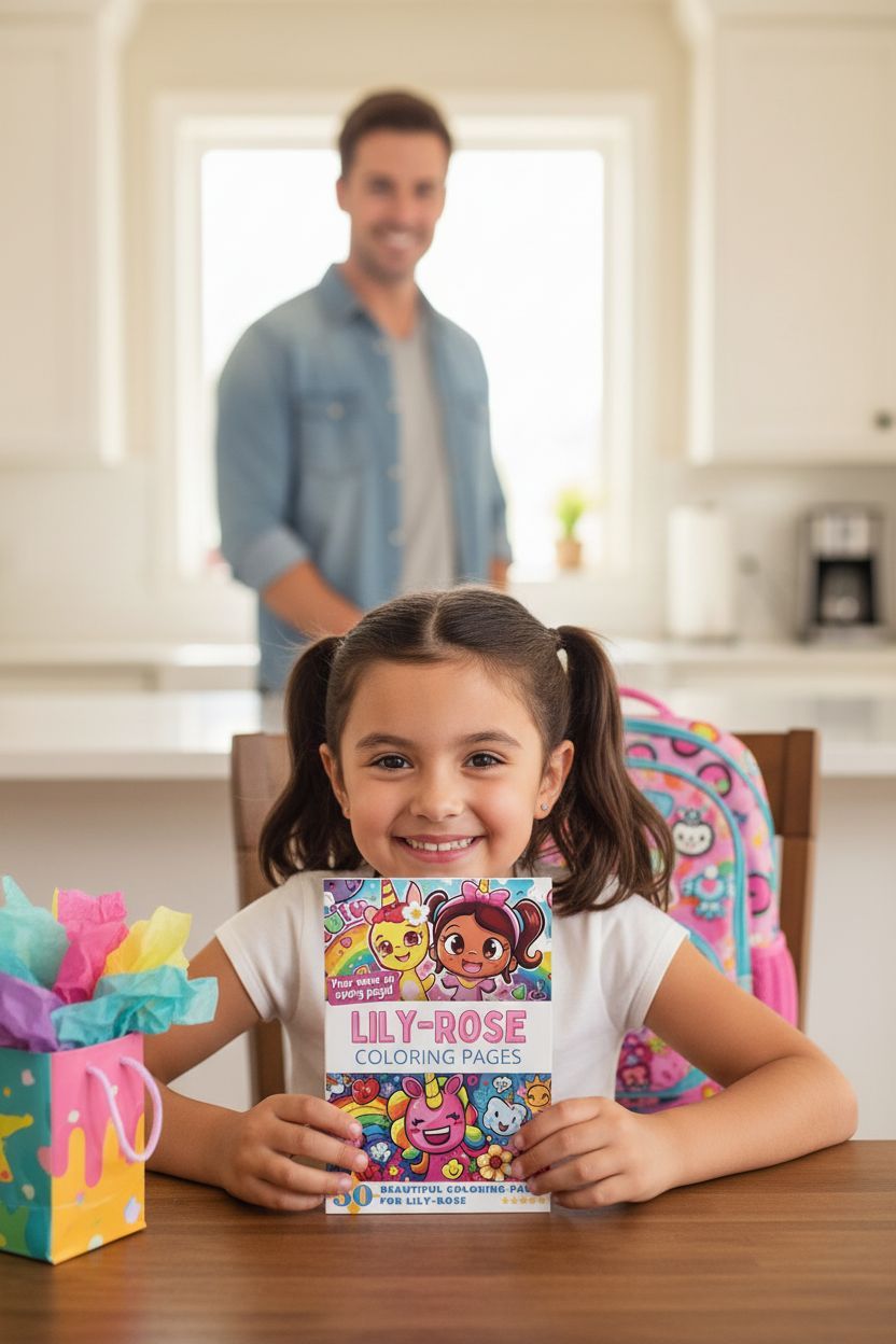 Lily-rose coloring book in use