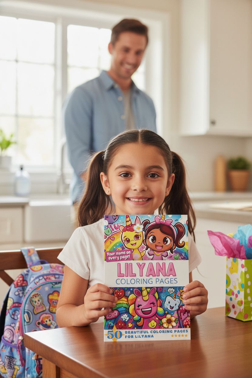 Lilyana coloring book in use