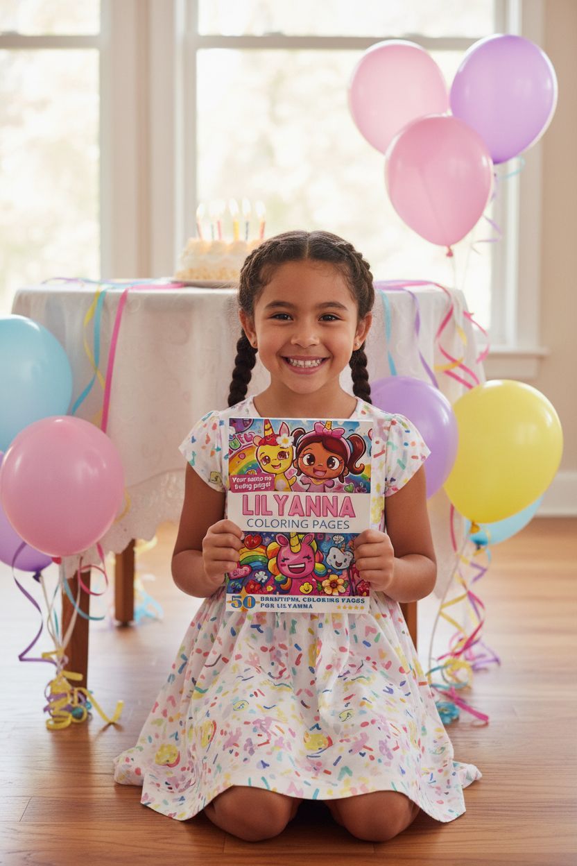 Lilyanna coloring book in use