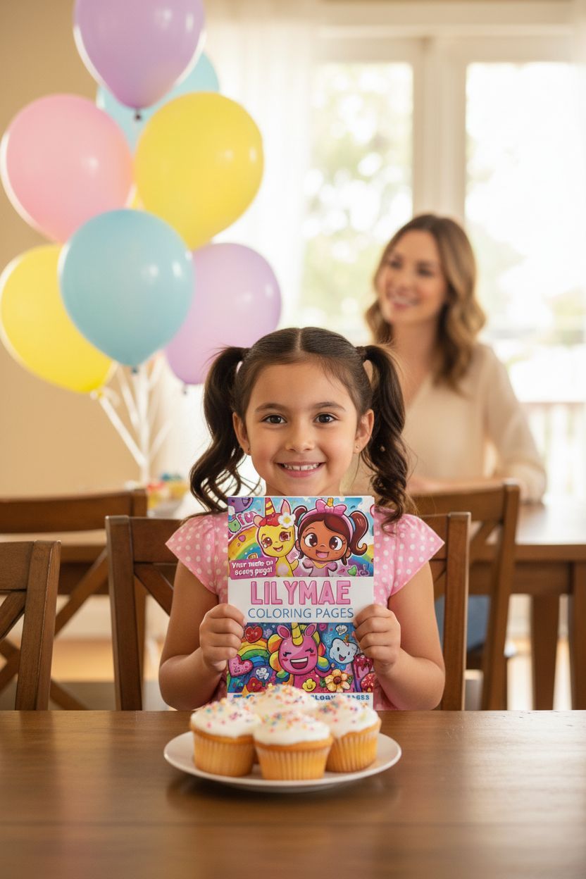 Lilymae coloring book in use