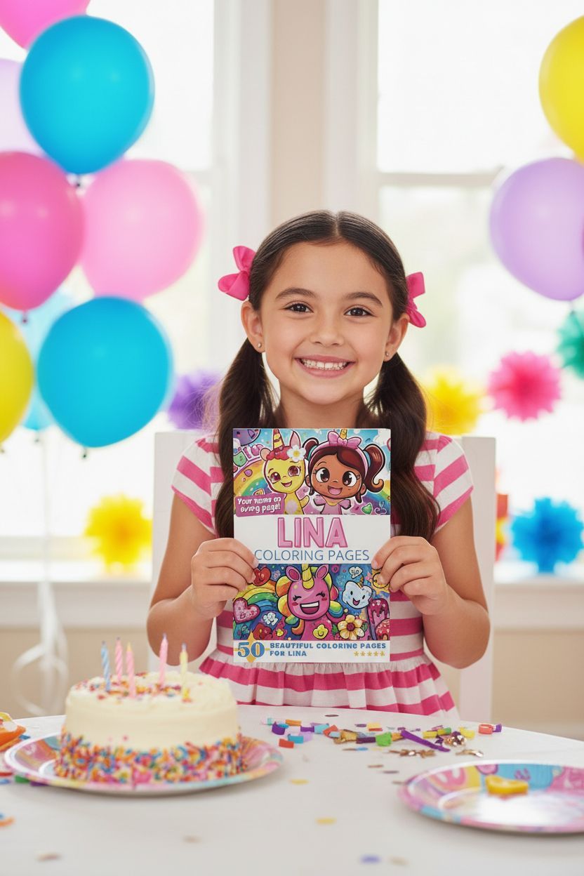 Lina coloring book in use