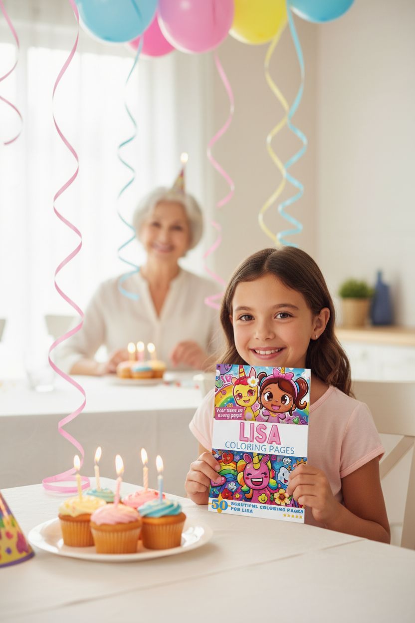 Lisa coloring book in use