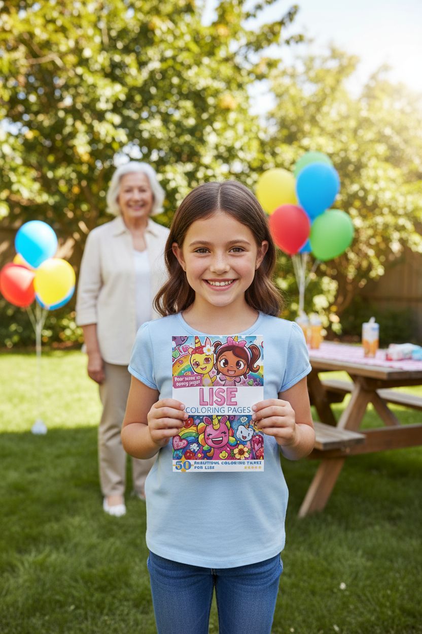 Lise coloring book in use