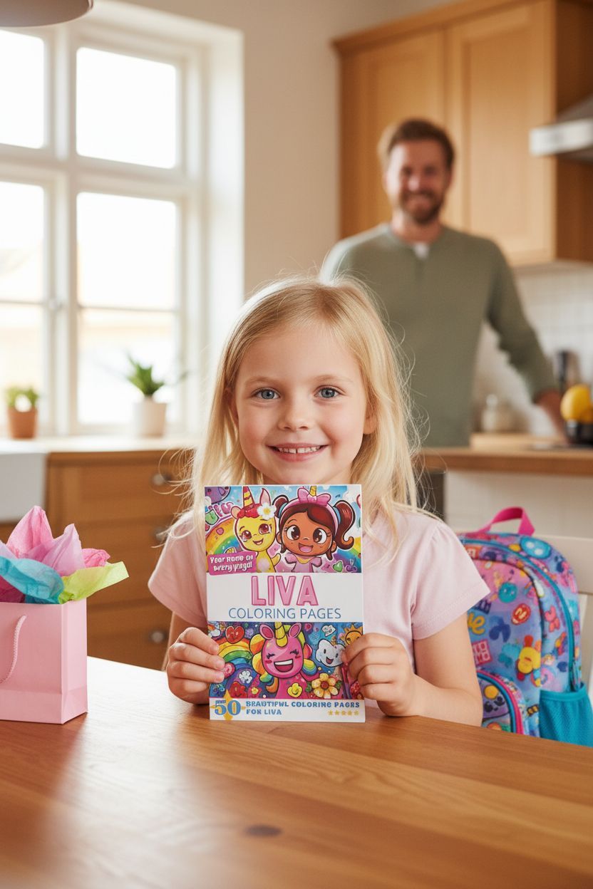 Liva coloring book in use