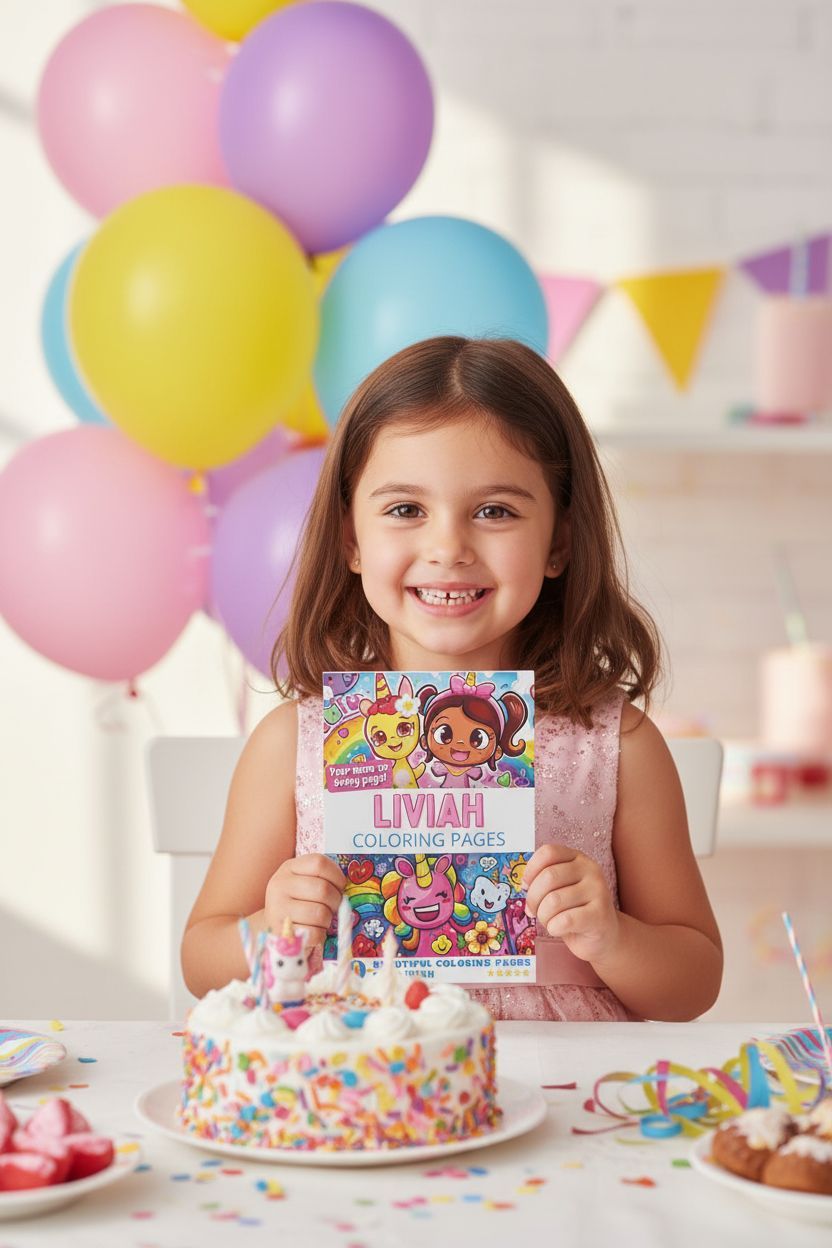 Liviah coloring book in use