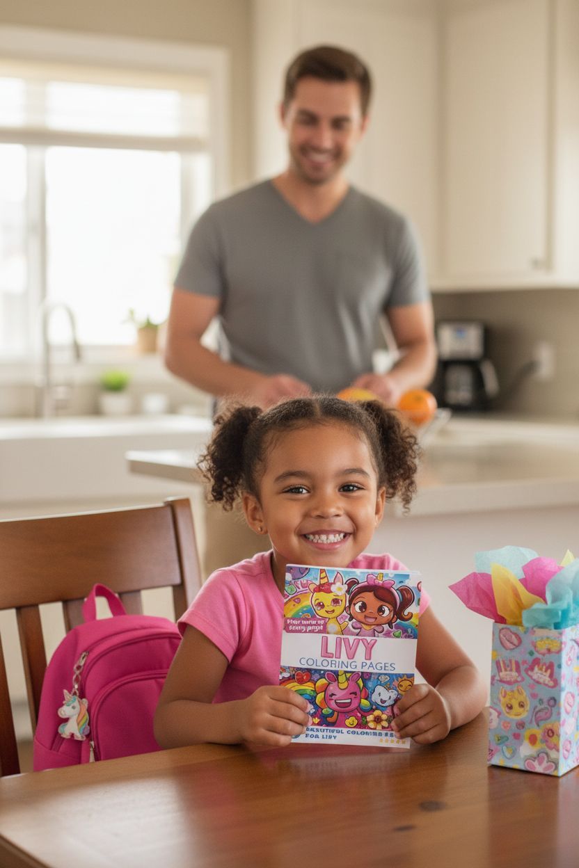 Livy coloring book in use