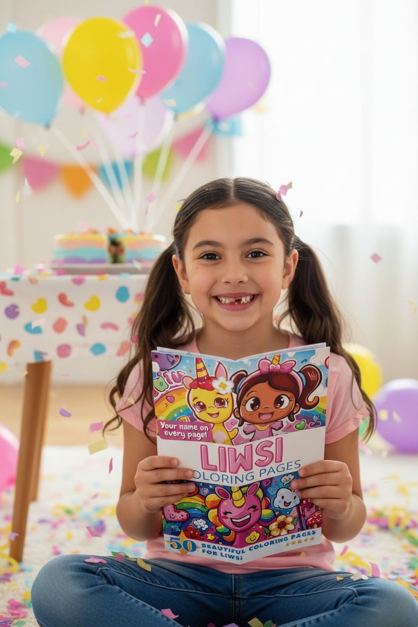 Liwsi coloring book in use