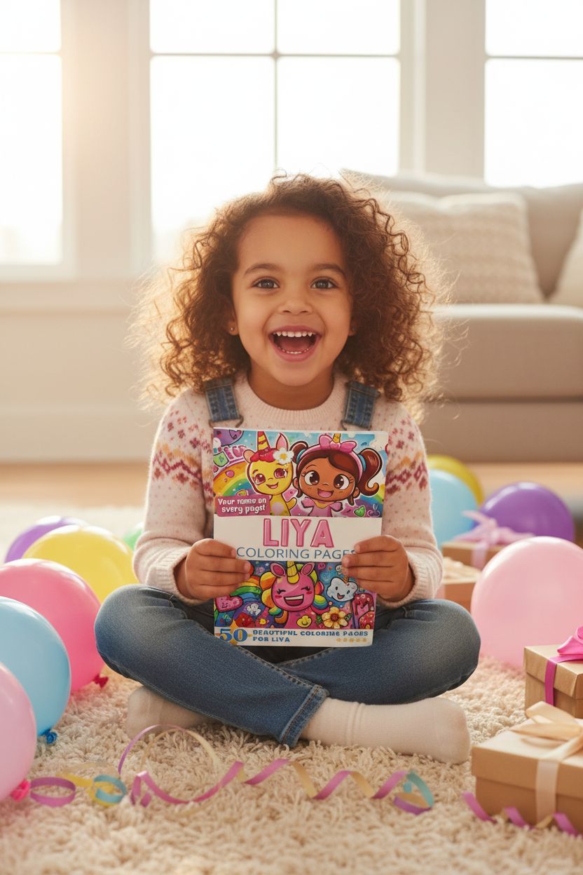 Liya coloring book in use