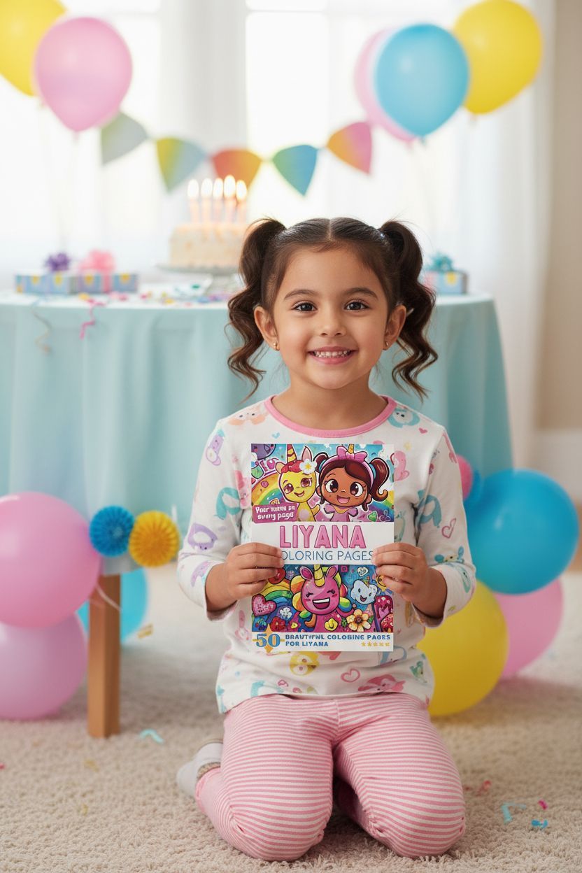Liyana coloring book in use