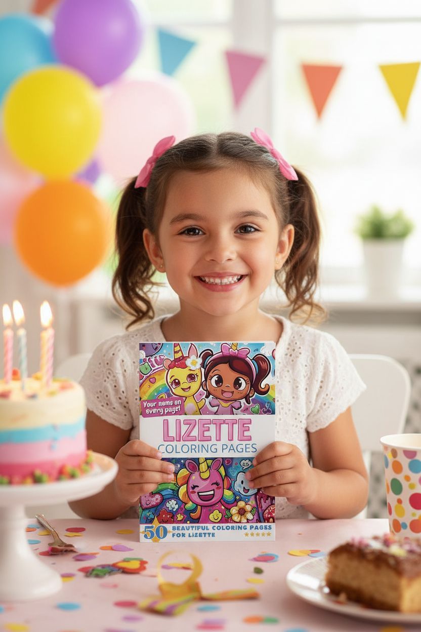 Lizette coloring book in use