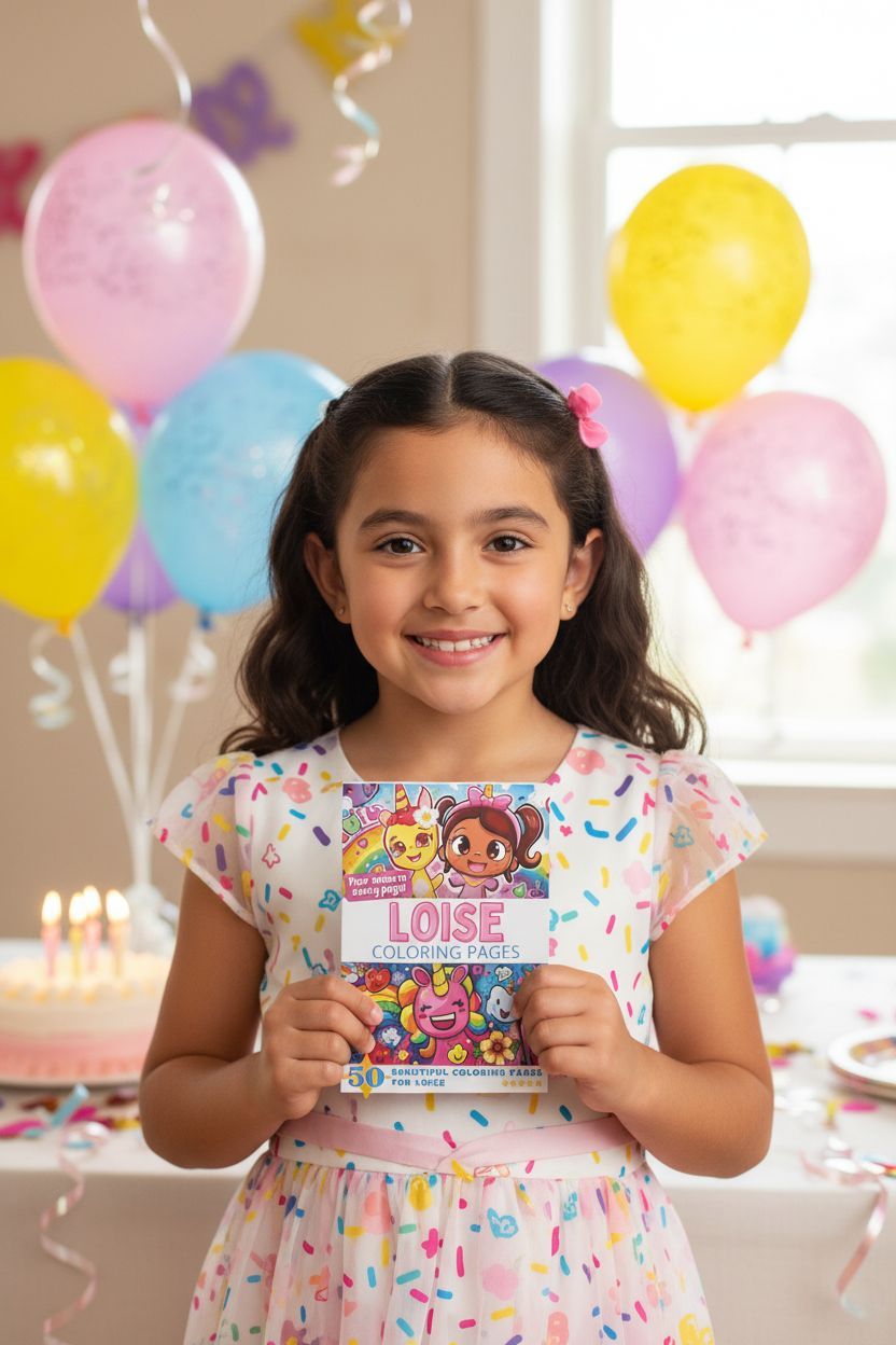 Loise coloring book in use