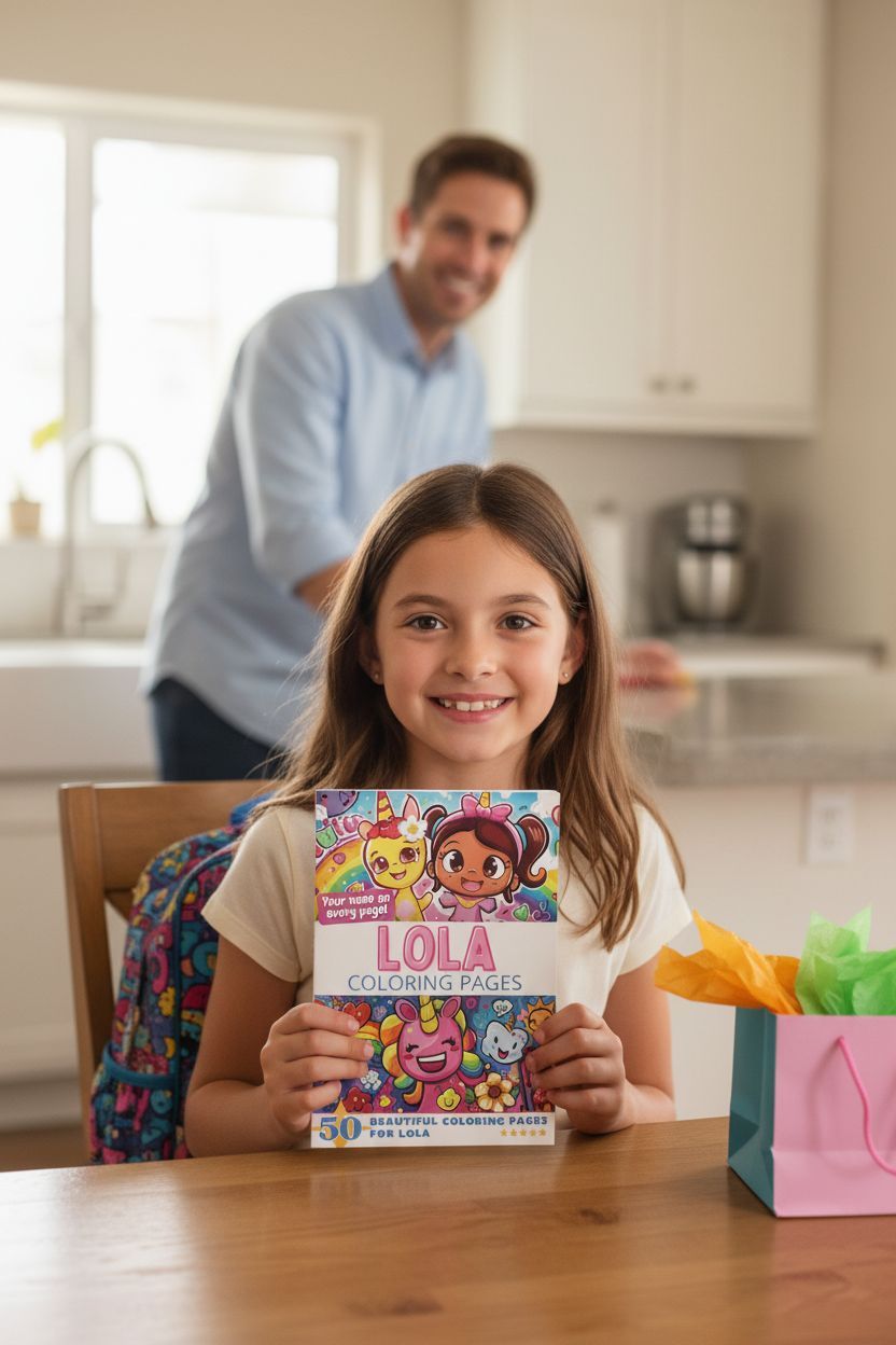 Lola coloring book in use