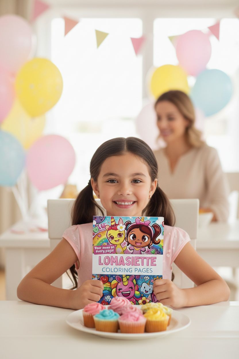 Lomasiette coloring book in use