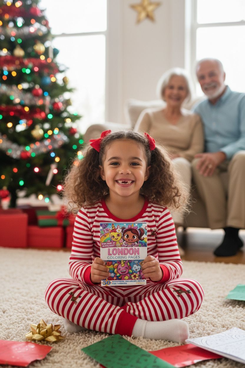 London Christmas coloring pages gift