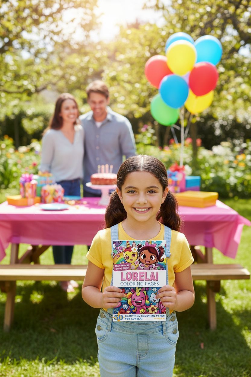 Lorelai coloring book in use