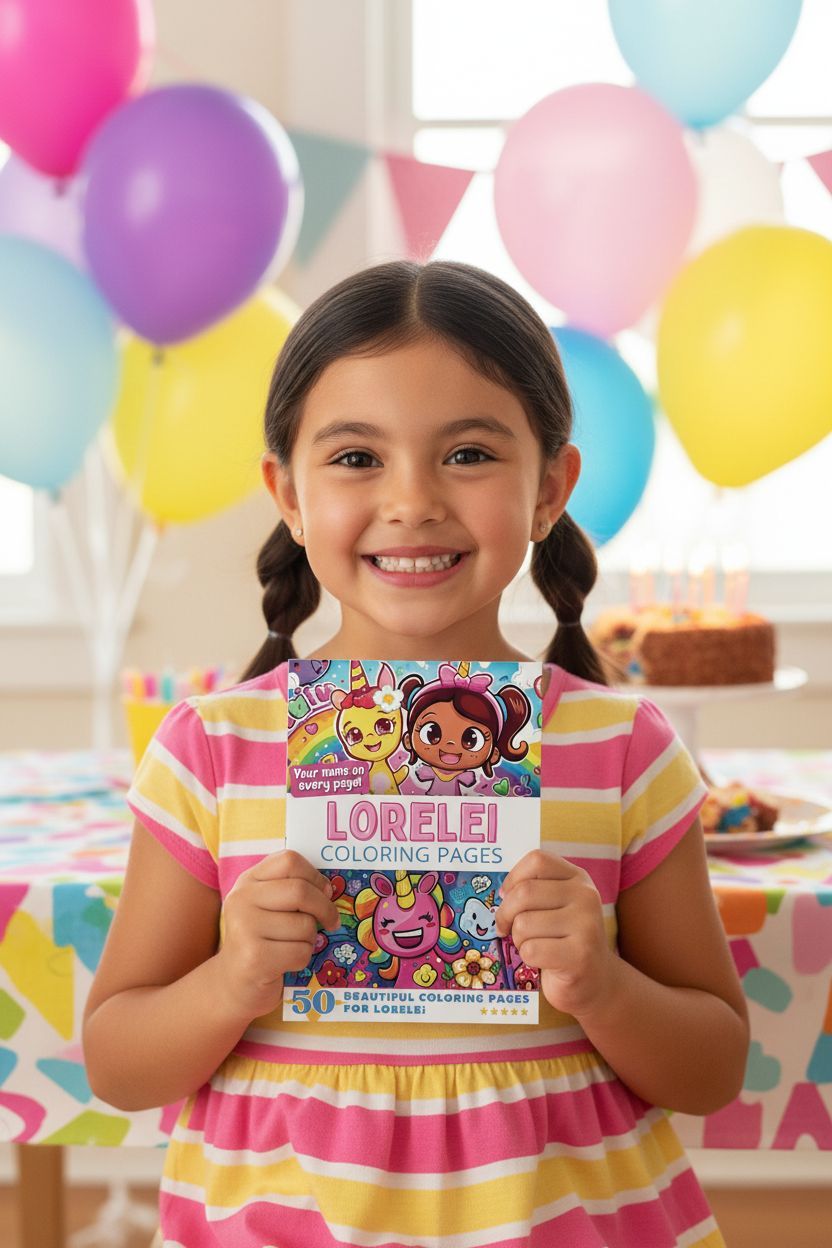 Lorelei coloring book in use