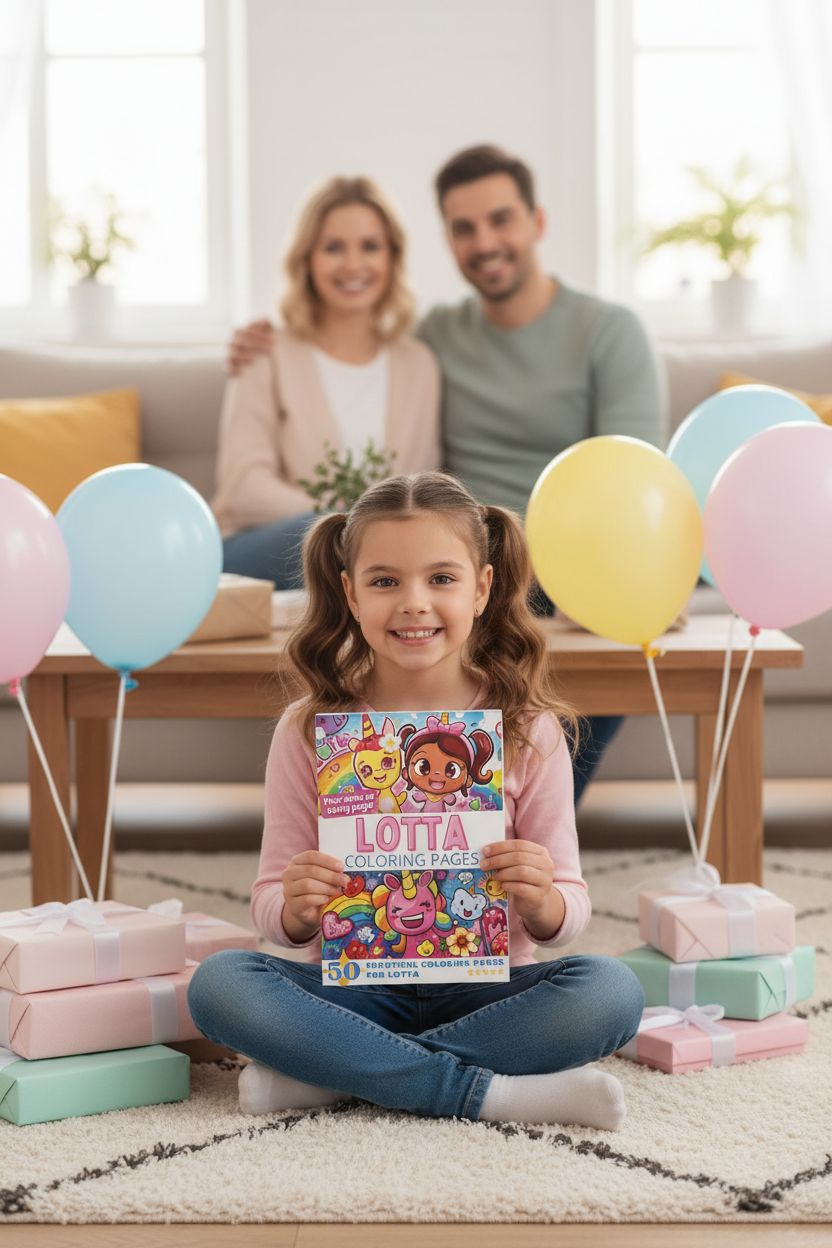 Lotta coloring book in use