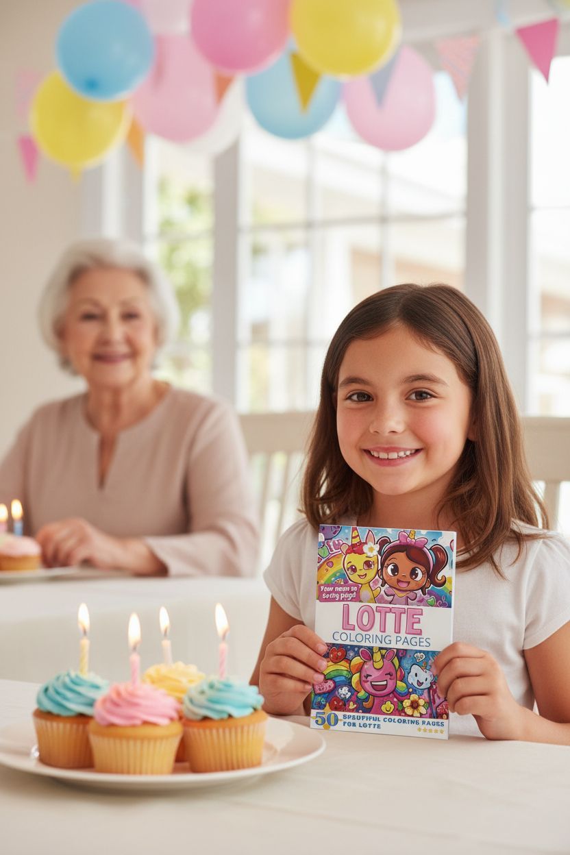 Lotte coloring book in use