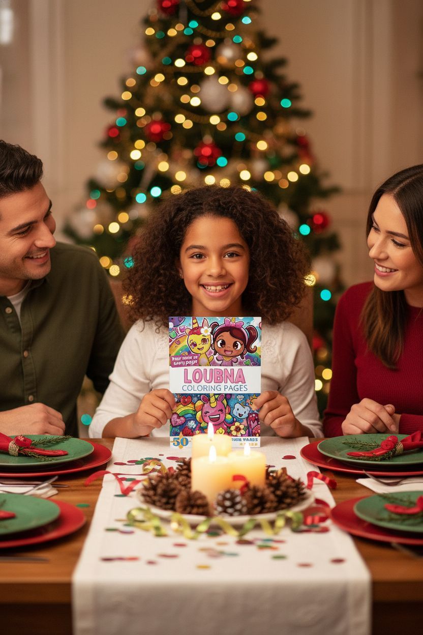 Loubna Christmas coloring pages gift