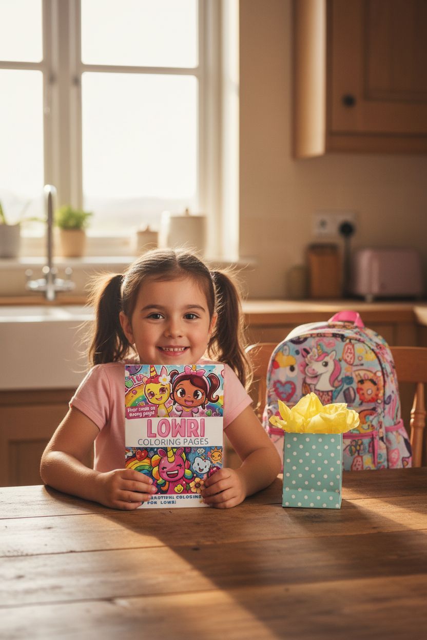 Lowri coloring book in use