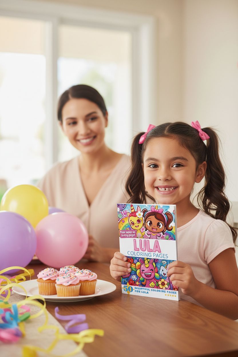 Lula coloring book in use